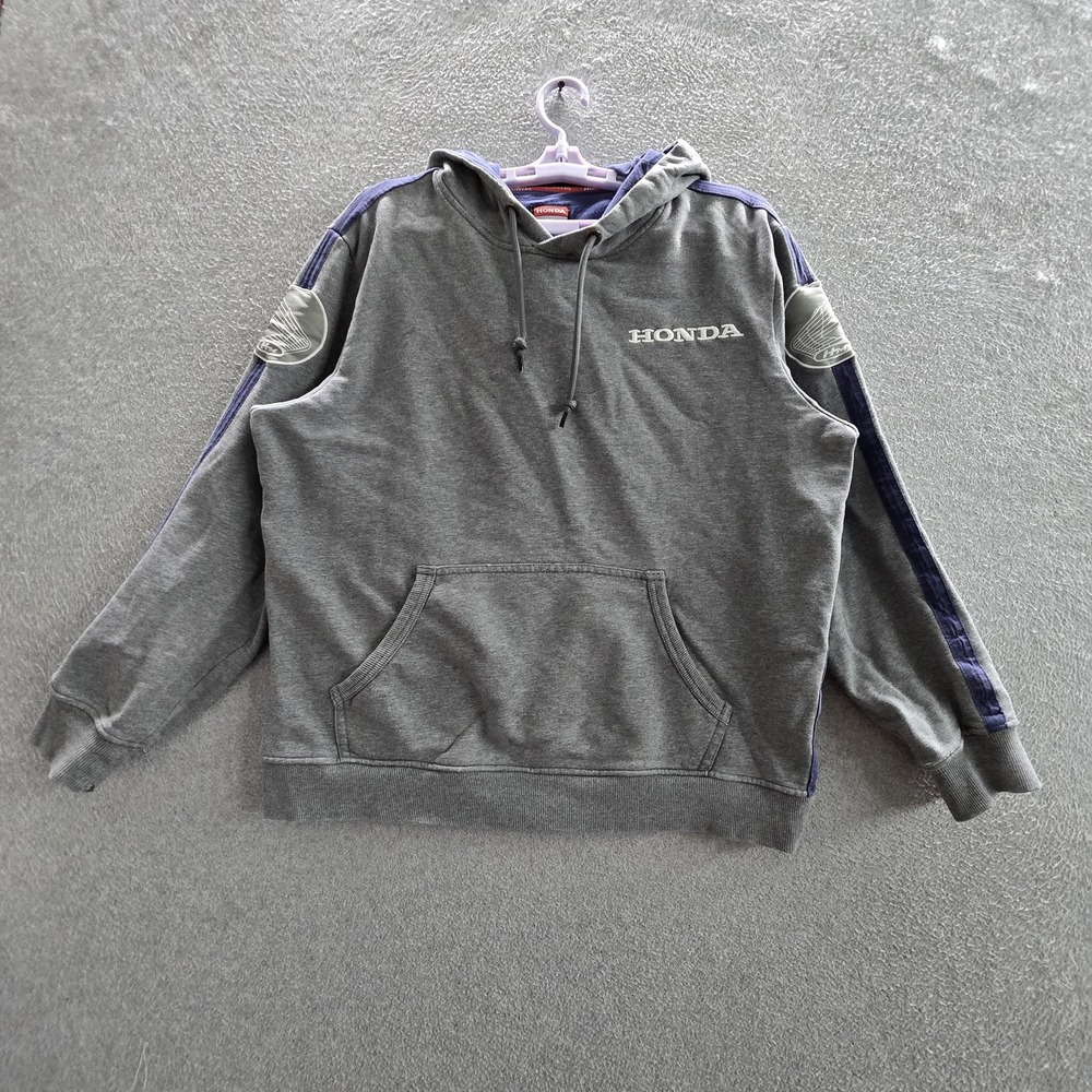 Honda Vintage Culture By Patrick Caiello Men Hoodie L Gray Embroidered Honda